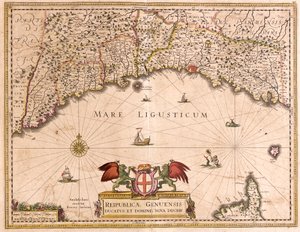 Kaart van de Republiek Genua, Italië