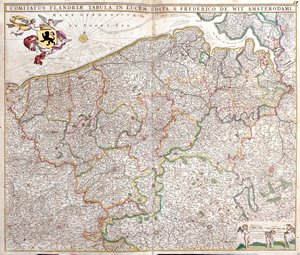 Zeeland, Nord-Pas-de-Calais, Vlaams Gewest, Wallonië, Brussel, Nederland, Frankrijk, België door Frederick de Wit
