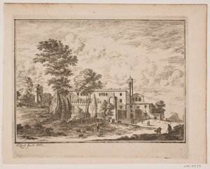 Een kloostergebouw midden in een Italiaans dorp door Frederik Laub