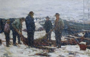 Vissers, ca. 1900 door Fredrik Kolstoe