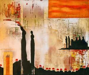 Abstracte stadscontouren door Fredrik Olsen