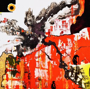 Opvallend oranje abstract door Fredrik Olsen