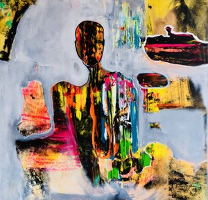 Kleurrijke abstracte figuur door Fredrik Olsen