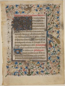 Manuscriptblad uit een Getijdenboek (incip. Passionis) door French 14th Century