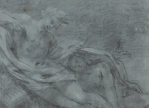 Twee Liggende Figuren [verso] door French 17th Century