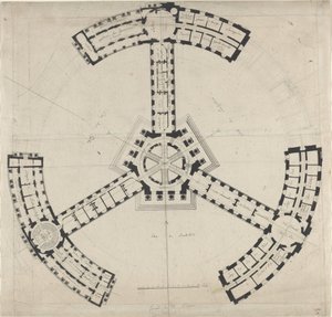 Grondplan voor een Academie van de Schone Kunsten door French 18th Century