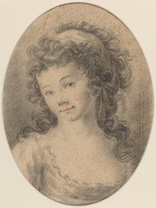 Portret van een meisje door French 18th Century