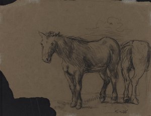Paarden door French 19th Century