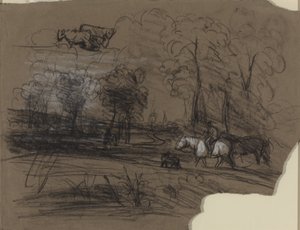 Ruiter op het platteland door French 19th Century