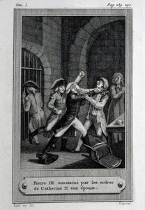 De moord op keizer Peter III Fyodorovich van Rusland op 17 juli 1762 door French Master