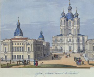 De Smolny Opstandingskathedraal in Sint-Petersburg, 1830-1840s