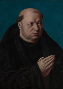 Portret van een monnik in gebed door French Painter