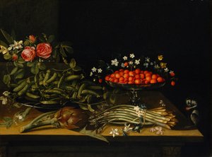 Stilleven met aardbeien