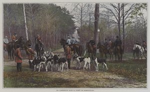 Een kruispunt in het Foret de Rambouillet, Frankrijk