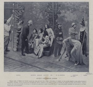 Acteurs en actrices in het Théâtre des Variétés, Parijs door French Photographer
