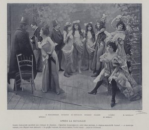 Actrices in het Theatre des Varietes, Parijs, na een voorstelling door French Photographer
