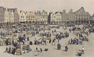 Arras, De Grote Markt, een graanmarktdag door French Photographer