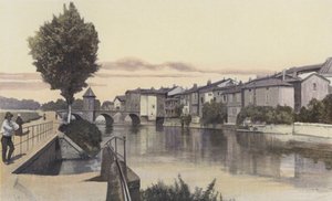 Bar-le-Duc, De brug Notre-Dame, over de Ornain door French Photographer