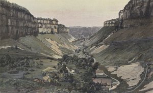 Baume-les-Messieurs, de vallei en het dorp door French Photographer