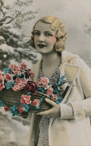 Bonne Année, nieuwjaarskaart verzonden in 1913 door French Photographer