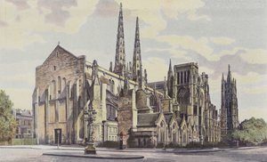 Bordeaux, Kathedraal St-André, zuidoostelijk geheel en Pey-Berland toren door French Photographer