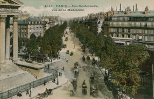 Boulevards van Parijs, gezien vanaf Boulevard de la Madeleine door French Photographer