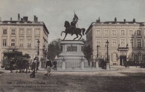 Brussel, Place Royale, Standbeeld van Godefroid de Bouillon door French Photographer