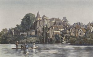 Carennac, Algemeen uitzicht op de stad aan de rechteroever van de Lot door French Photographer