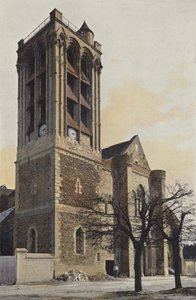 Champeaux, kerk, westgevel door French Photographer