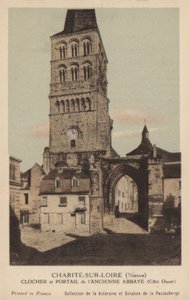 Charite Sur Loire, Klokkentoren en Portaal van De Oude Abdij door French Photographer