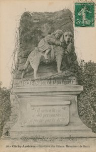 Clichy-Asnieres - Hondenbegraafplaats. Monument van Barry. Ansichtkaart verzonden in 1913 door French Photographer