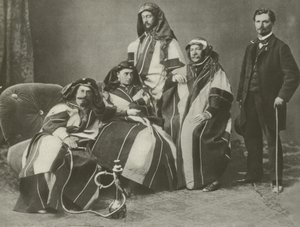 Ferdinand De Lesseps (tweede van rechts) aan het werk aan het Suezkanaal door French Photographer
