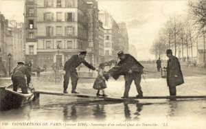 Overstroming van Parijs, Frankrijk, januari 1910 door French Photographer