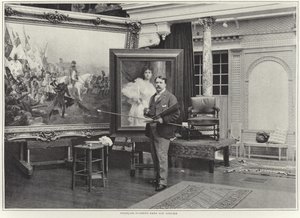 Francois Flameng in zijn atelier door French Photographer
