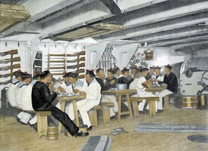 Franse marine, eind 19e eeuw: De maaltijd van de matrozen door French Photographer