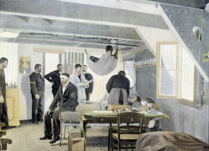 Franse marine, eind 19e eeuw: Inspectie in de ziekenboeg, bezoek van de dokter door French Photographer