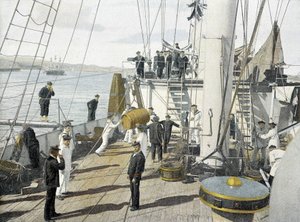 Franse marine, laat 19e eeuw: Het eten - Bibl. des Arts deco. door French Photographer