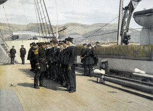 Franse marine, laat 19e eeuw: het vertrek van de Permisonaries - Bibl. des Arts Deco. door French Photographer