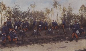 Franse infanterie op manoeuvres