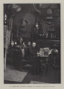 Franse schilder Fernand Cormon in zijn studio door French Photographer