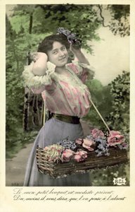 Meisje met bloemen te koop door French Photographer