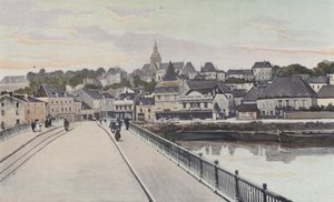 Gray, algemeen uitzicht vanaf de rechteroever van de Saône door French Photographer