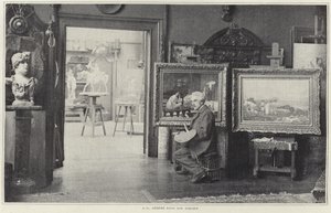 Jean-Leon Gerome in zijn atelier door French Photographer