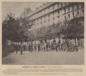 De Commune van Parijs, Barricade van de Avenue Victoria, 21 mei door French Photographer