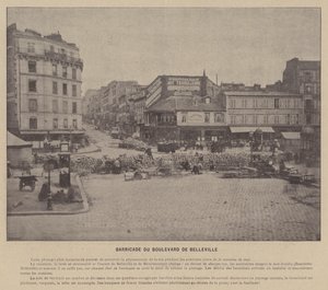 De Commune van Parijs, barricade van de Boulevard de Belleville door French Photographer