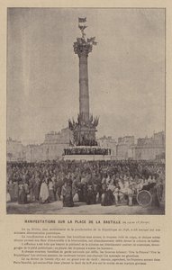 De Commune van Parijs, Manifestaties op de Place de la Bastille, van 24 tot 28 februari door French Photographer