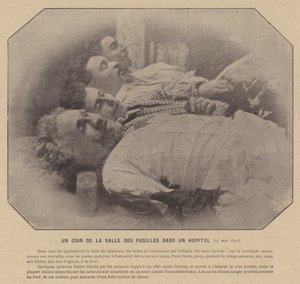 De Commune van Parijs, Een hoek van de fusilladeszaal in een ziekenhuis, 27 mei 1871