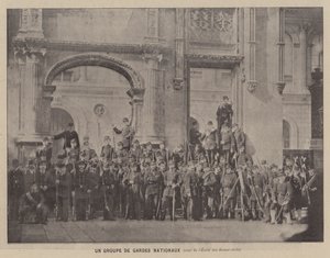 De Commune van Parijs, Een Groep Nationale Garde, binnenplaats van de Ecole des Beaux-Arts door French Photographer