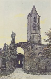 La Sauve, Oude abdij, klokkentoren van de kerk door French Photographer