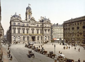 Stadhuis van Lyon vanaf Place de Terreaux, 1890-1900